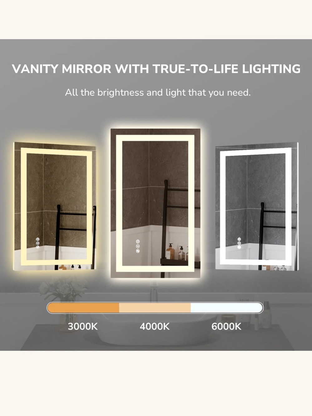 LED Backlit and Front Rectangular Bathroom Mirror - Picture 5 of 7